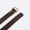 Pasek damski skórzany ze złotą klamrą brązowy 2320 803