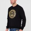 JUST CAVALLI Czarna męska bluza T-round Gold