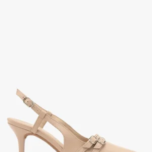 Czółenka slingback z dekoracyjnymi paskami