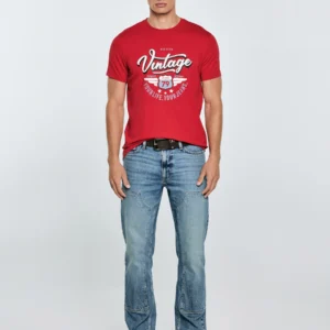 Koszulka męska z nadrukiem czerwona Merret 603