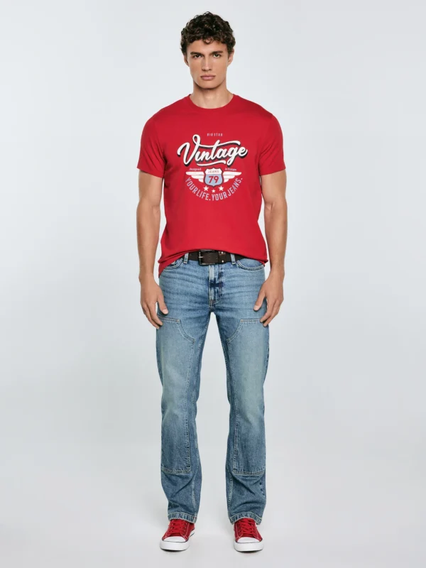 Koszulka męska z nadrukiem czerwona Merret 603