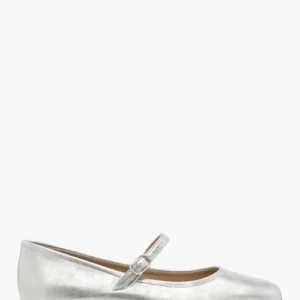 Srebrne baleriny z paskie