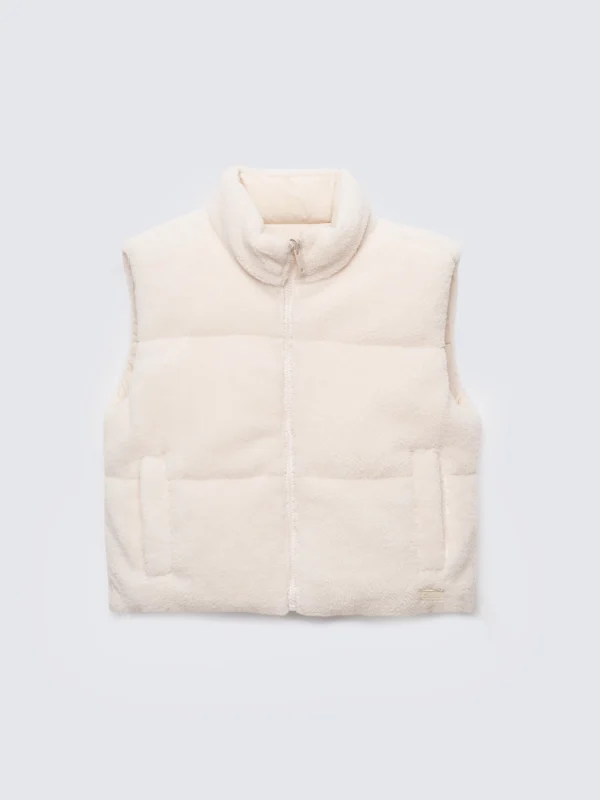 Kamizelka dziewczęca dwustronna kremowa Zoja 103