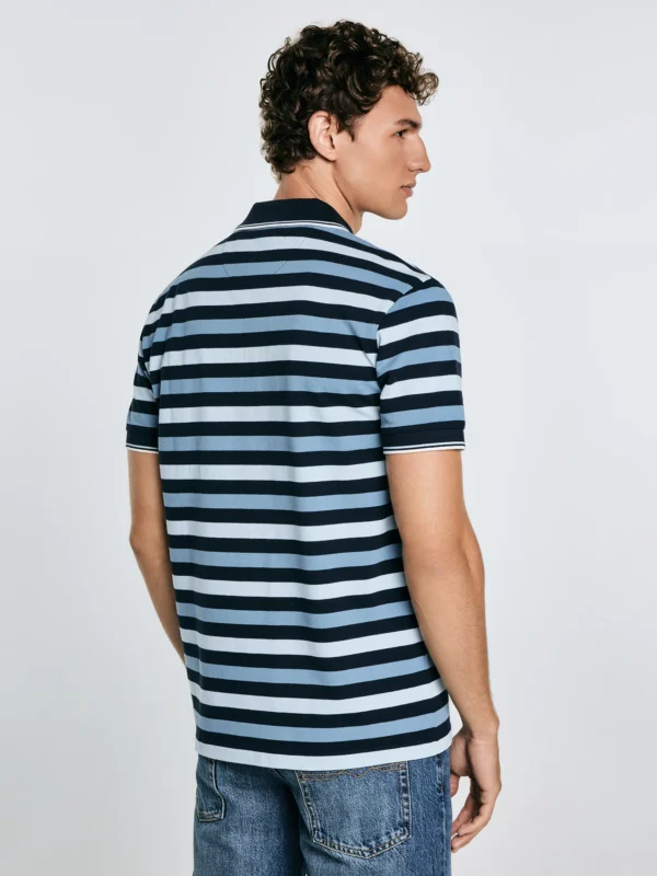 ba2018bb1a0e2678a13ab2281638386bc715b92b Koszulka męska polo w kolorowe paski Seulir 401