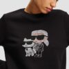 KARL LAGERFELD Czarna damska bluza z cyrkoniami Ikon Rs Duo
