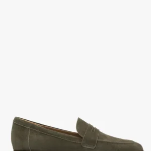 Zielone minimalistyczne mokasyny damskie