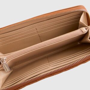 GUESS Brązowy duży portfel damski Adelasia