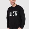 DSQUARED2 Czarna bluza męska z dużym białym logo icon