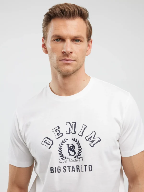 Koszulka męska z nadrukiem biała Bester 100