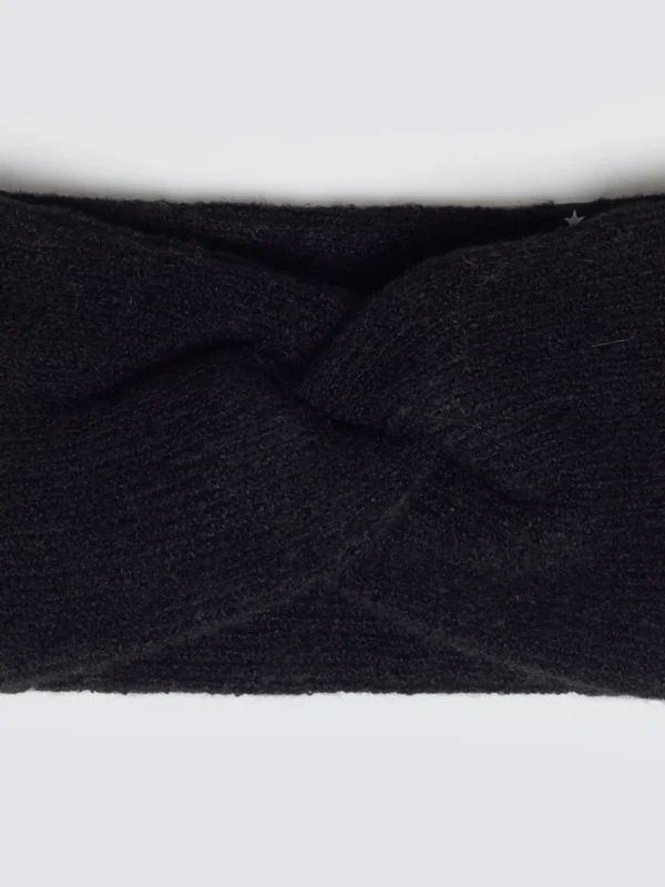 Opaska damska z ozdobnym splotem czarna Facita 906