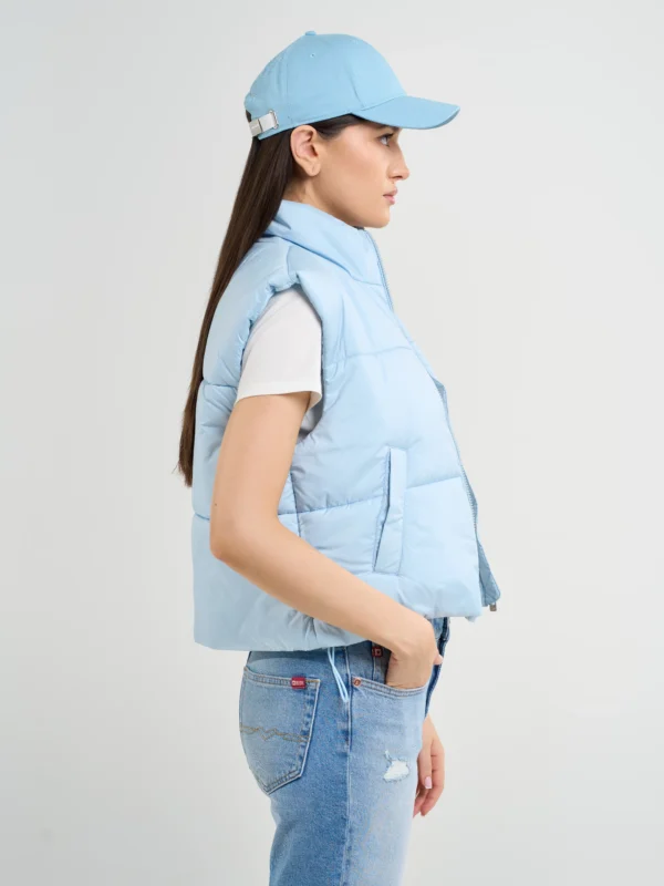 Kamizelka damska ocieplana błękitna Bonda 400