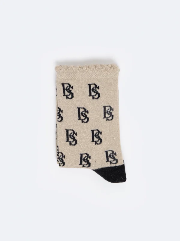 Skarpety damskie z wiskozy złote Glamura 203