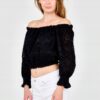 GUESS Damski czarny crop top