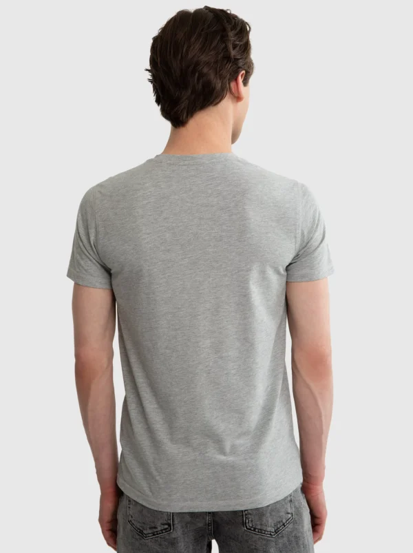 Koszulka męska v-neck z bawełny supima szara Supiclassicov 901