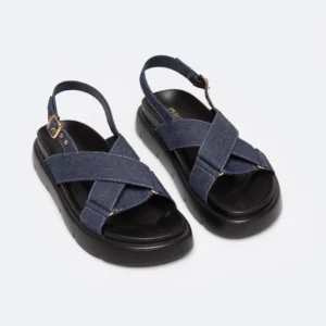 Sandały damskie z imitacji jeansu granatowe RR274688 403