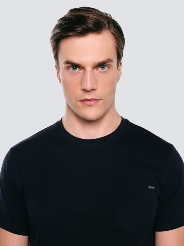 Koszulka męska z kieszonką granatowa Carbon 403