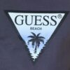 GUESS Grafitowy t-shirt męski z logo z palmą