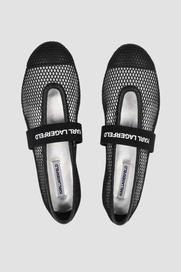 KARL LAGERFELD Czarne damskie baleriny KARO