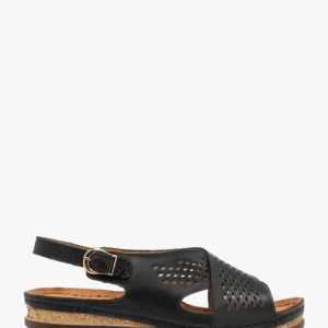 Czarne wycinane sandały damskie