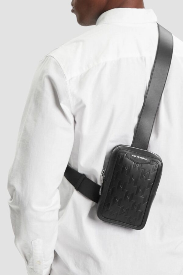 KARL LAGERFELD Saszetka męska skórzana z monograme