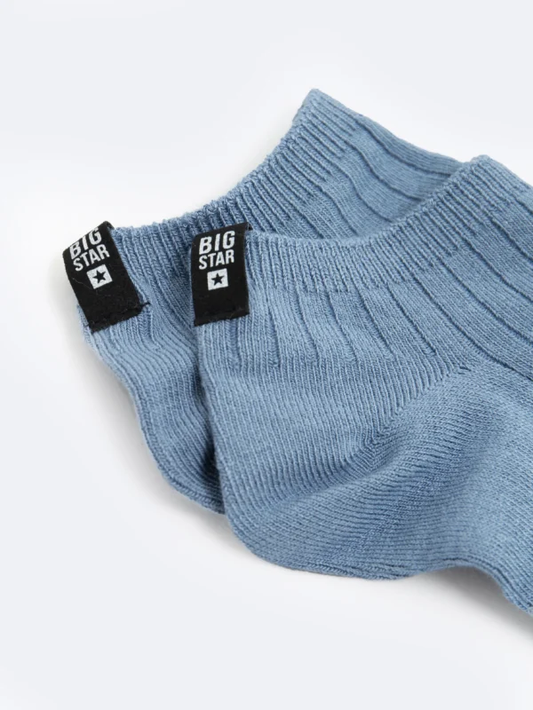 Stopki męskie bambusowe w paski niebieskie Tagar 401