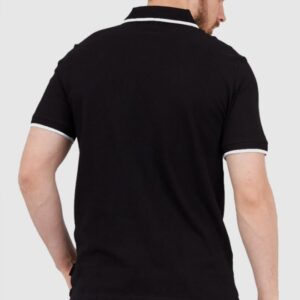 ARMANI EXCHANGE Czarna męska koszulka polo z okrągłym logo