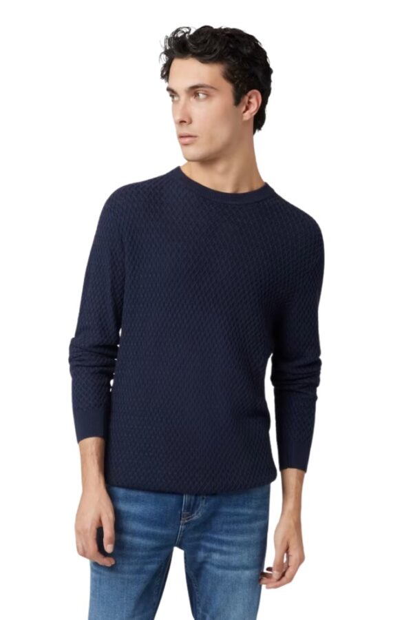 GUESS Granatowy sweter męski Davin Cn Ls