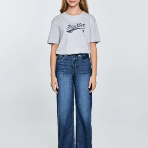 Jeansy dziewczęce z szeroką nogawką granatowe Natalie 514