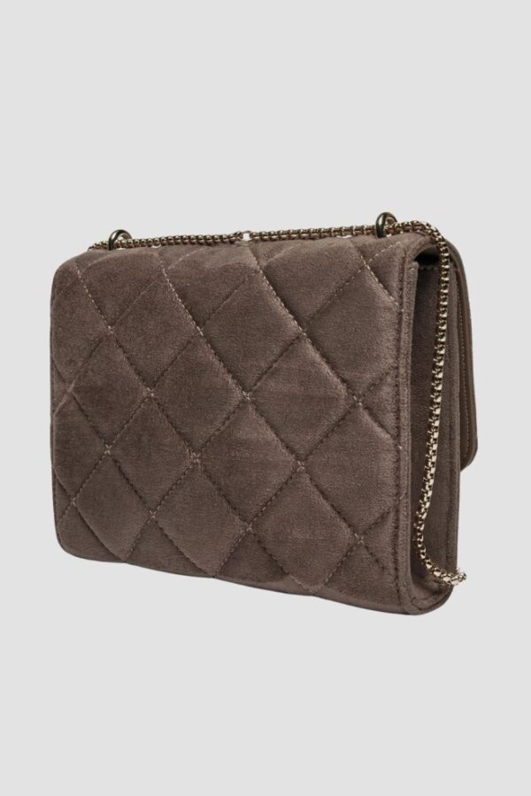 VALENTINO Brązowa damska zamszowa torebka Charlotte Flap Bag