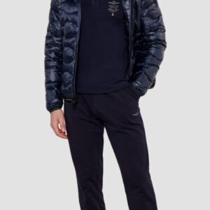 AERONAUTICA MILITARE Granatowy męski longsleeve polo Frecce Tricolori