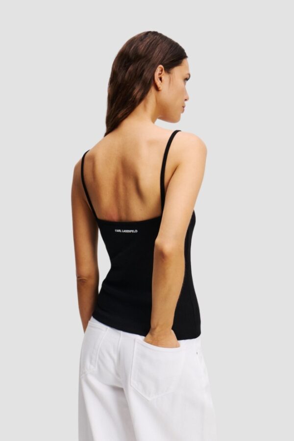 KARL LAGERFELD Сzarny damski top Ikon Patch Tank Top