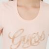 GUESS Różowy damski t-shirt Script