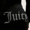 JUICY COUTURE Czarne damskie spodnie dresowe Single Jersey Apollo Low Rise