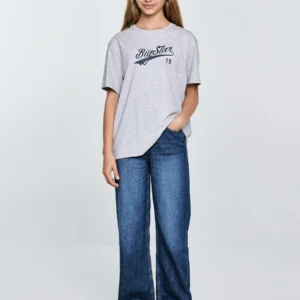 c6d00a3aac9707aba272ba1f9012465793539cb8 Koszulka dziewczęca oversize z nadrukiem szara Emillia 901