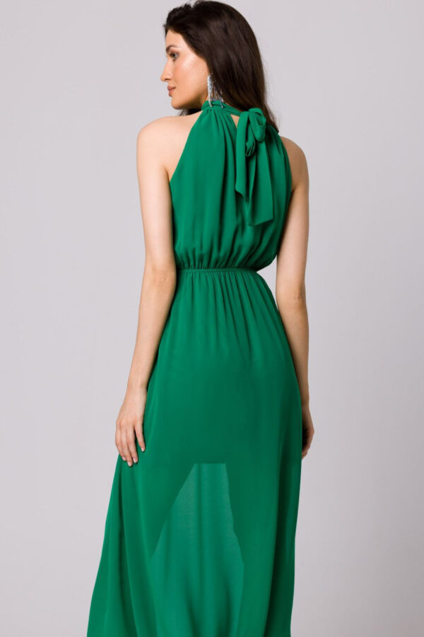 Długa zwiewna sukienka szyfonowa pomarańczowa