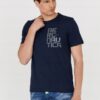 AERONAUTICA MILITARE Granatowy bawełniany t-shirt męski