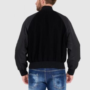 DOLCE & GABBANA czarna męska kurtka Wool and nylon bomber, Rozmiar 52