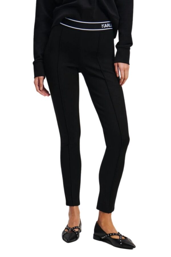 KARL LAGERFELD Czarne damskie legginsy
