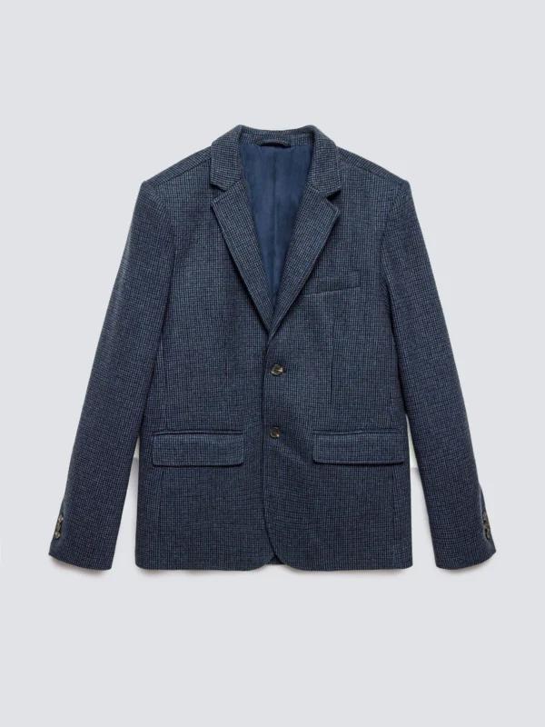 Marynarka męska z dodatkiem wełny granatowa Ares 403