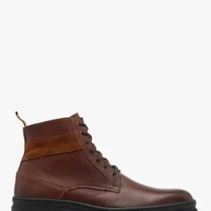 Brązowe trzewiki męskie na masywnym spodzie