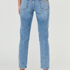 JUST CAVALLI Błękitne damskie jeansy Super Slim Chain