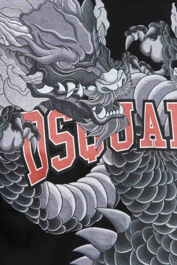 DSQUARED2 Czarny męski t-shirt Loose Fit Tee