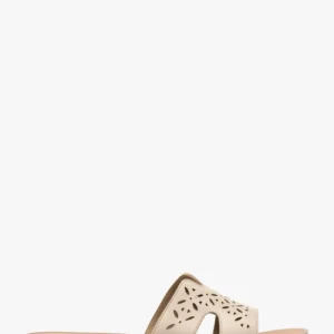 Beżowe wycinane klapki damskie