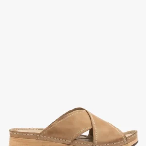 Beżowe klapki damskie z platformą