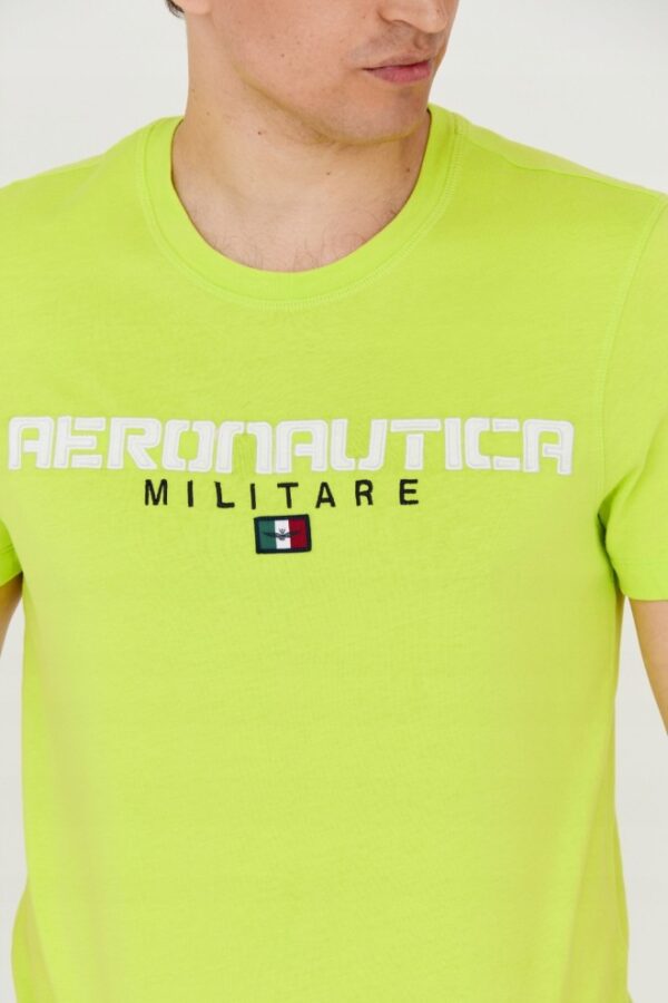 AERONAUTICA MILITARE Zielony bawełniany t-shirt męski