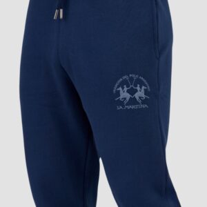 LA MARTINA Granatowe spodnie dresowe męskie z dużym logo