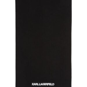 KARL LAGERFELD Czarny damski szalik z haftowanym logo