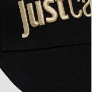JUST CAVALLI Czarna czapka Logo Embroidery 3d Up