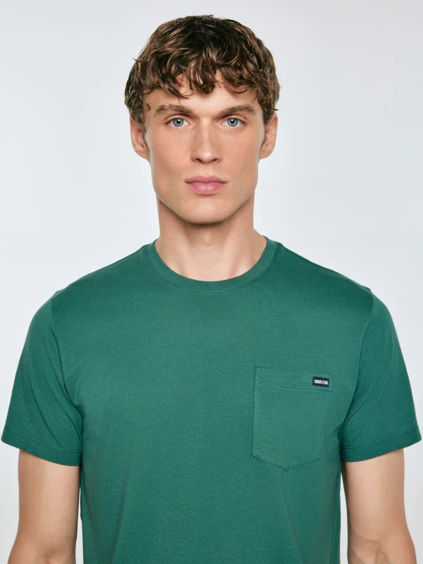Koszulka męska z kieszonką zielona Carbon 304