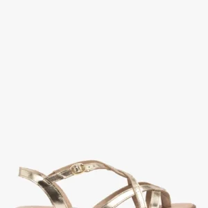 Platynowe sandały damskie płaskie